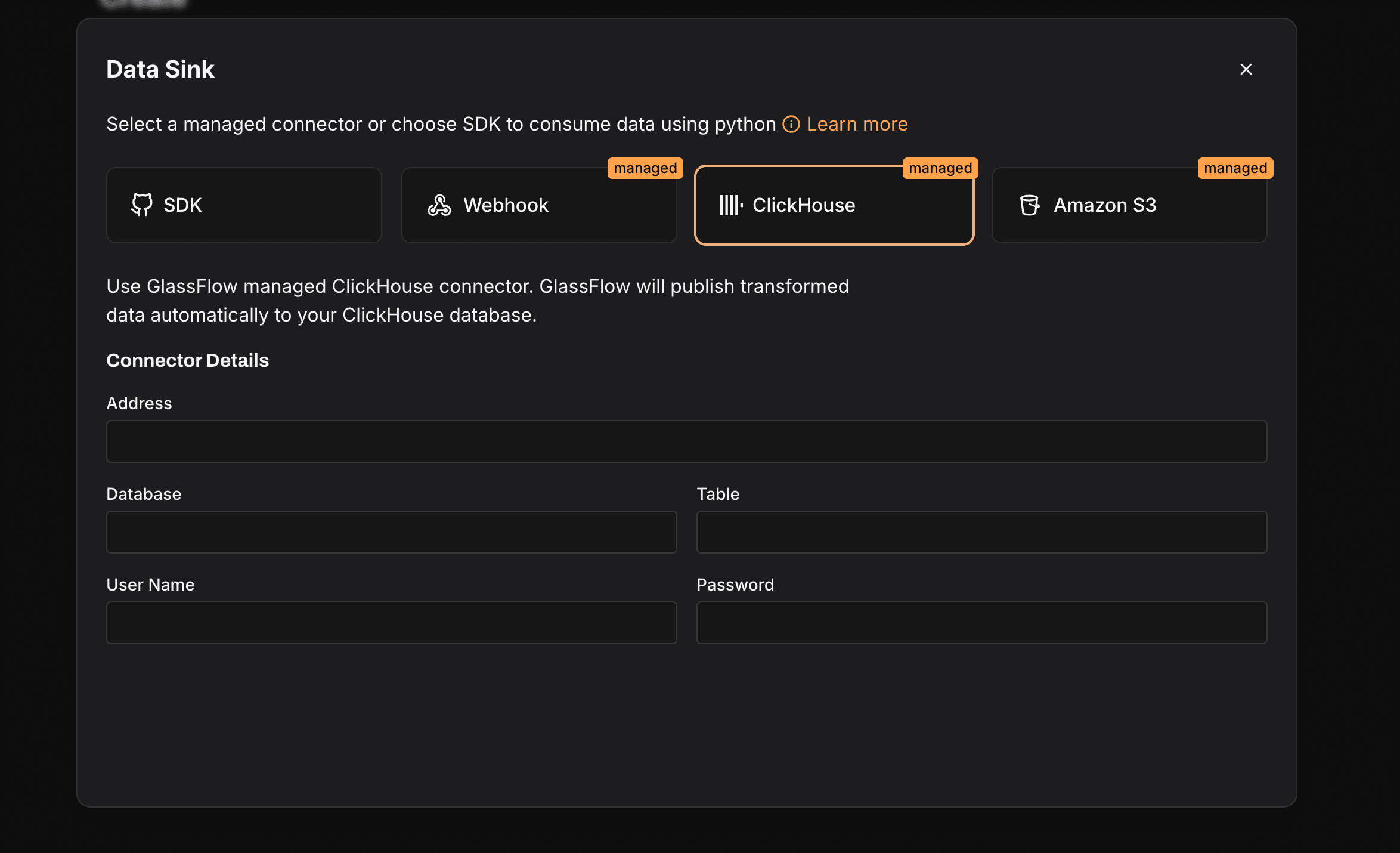 Integration screenshot
